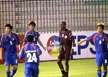 مشعل عبد الله سجل هدف قطر الأول في تايلند