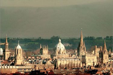 The rooftops of the university city of Oxford are seen from the