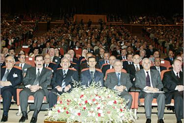 AFP - From L to R: Syrian Prime Minister Naji Otri, Vice President Zuheir Masharqah, Baath Party Deputy Secretary General Abdallah al-Ahmar, President Bashar al-Assad, Vice