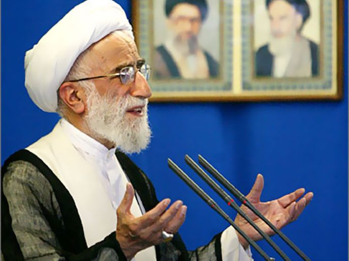 AFP - Iranian cleric Ahmad Janati, who chairs the powerful Guardians Council, speaks during a Friday sermon at Tehran University, 05 August 2005. The European Union submitted a