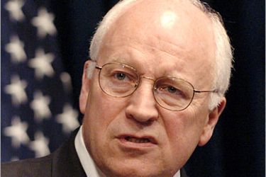 REUTERS/ U.S. Vice President Dick Cheney addresses a meeting of the Republican National Lawyers Association at the National Press Club in Washington in this April 22, 2005 file