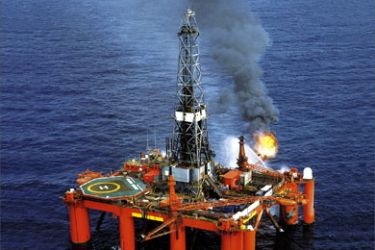 This undated handout picture from the Norwegian Fred Olsen Energy firm shows an offshore oil rig Bulford Dolphin in an unknow location. A group of eight Westerners -- six British, one American and one Canadian -- were kidnapped 02 June 2006 while working on an offshore oil rig in Nigeria, the platform's owners said.