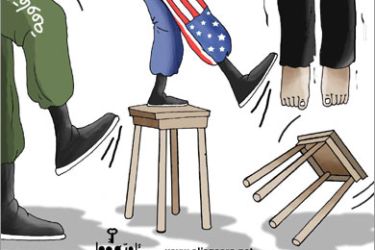 صدام - المقاومة - كاريكاتير أمية جحا