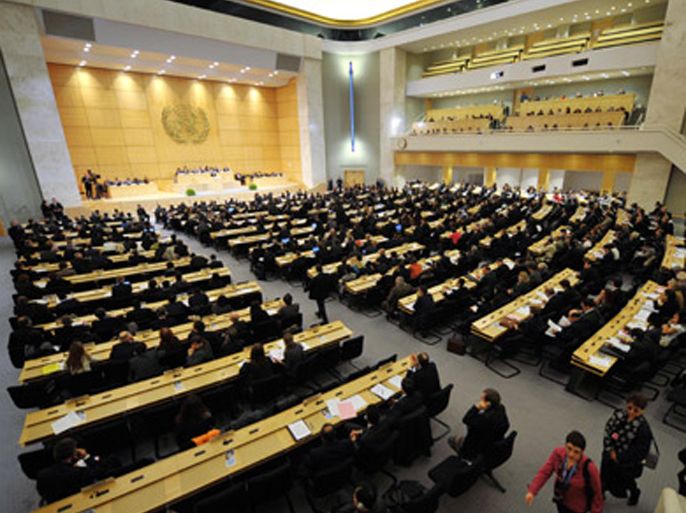 General view at the opening day of a UN Human Rights Council session on March 3, 2008 at UN offices in Geneva. United Nations Secretary General Ban Ki-moon urged