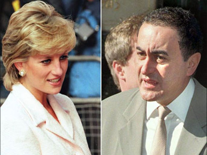 afp : (FILES) Combo showing Diana, Princess of Wales, 06 March 1996, and Dodi Al-Fayed 09 July 1997. Diana, Princess of Wales, and her companion, the Egyptian