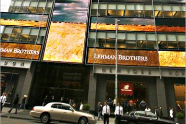 REUTERS/ The exterior of the world headquarters for Lehman Brothers can be seen in New York, May 19, 2008. Citigroup slashed its earnings outlook for Wall Street investment banks, Goldman