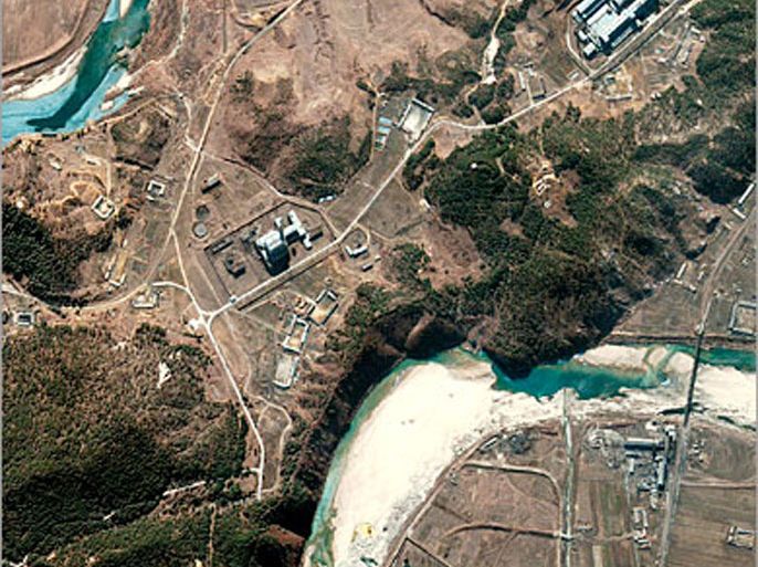 AFP (FILES) This file handout photo from DigitalGlobe shows a satellite image taken 02 March, 2002 of the Yongbyon nuclear facility in North Korea. On june 27, 2008, North Korea plans to blow up Yongbyon's cooling tower in front of a worldwide TV audience, to symbolise its apparent