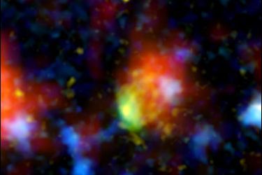 r/A galaxy 12.3 billion light years away from the Milky Way, nicknamed "Baby Boom", is seen in this undated handout image released to Reuters July 10, 2008