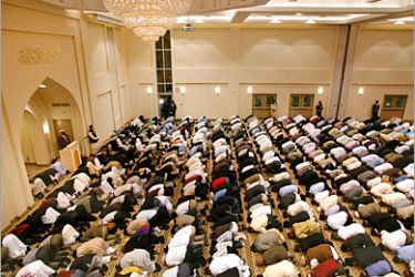 REUTERS /Muslims take part in Friday night prayers, led by Head of Worldwide Ahmadiyya Muslim community Hadhrat Mirza Masroor Ahmad, at the new Baitun Nur Mosque in Calgary