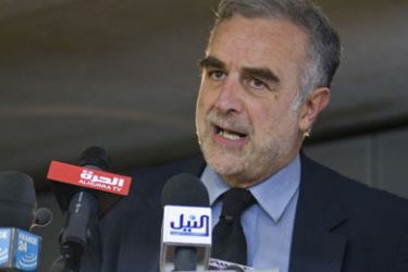 International Criminal Court (ICC) Prosecutor Luis Moreno-Ocampo speaks during a news conference in the Hague July 14, 2008. Moreno-Ocampo charged Sudan's President