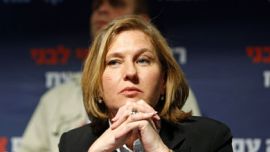 Israel's Foreign Minister Tzipi Livni attends a supporters rally for her Kadima party leadership campaign in Tel Aviv