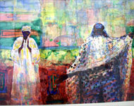 لوحات عبد القادر بخيت حاولت التعبير عن البيئة السودانية (الجزيرة نت)