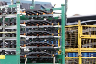 afp : Vehicle spare parts are pictured in racks outside the Wagon Automotive factory in Walsall, central England, on December 8, 2008. The British arm of Wagon, the European