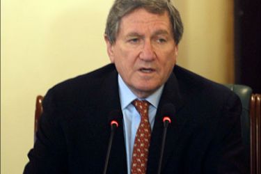 afp : US special envoy to Afghanistan and Pakistan Richard Holbrooke talks during a joint press conference with unseen Afghan President Hamid Karzai at the presidential palace in
