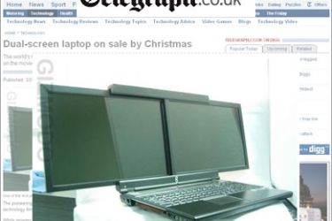 Dual-screen laptop on sale by Christmas(telegraph.co.uk)