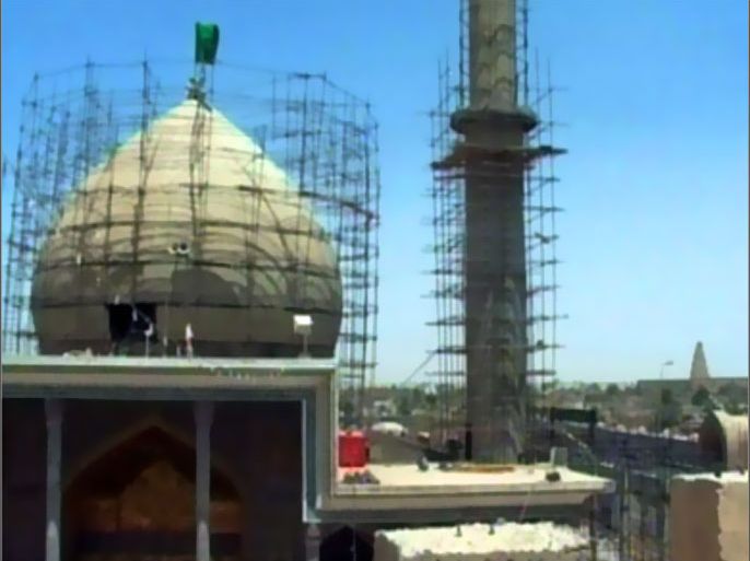 إعادة بناء قبة الإمامين الهادي والعسكري في سامراء