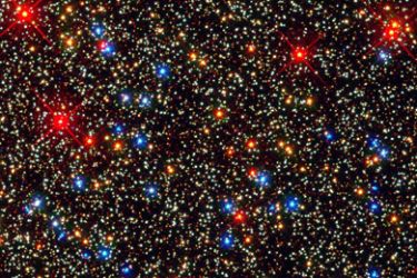This NASA handout image received September 9, 2009, taken by NASA's Hubble Space Telescope shows a panoramic view of a colorful assortment of 100,000 stars residing in the crowded core of a giant star cluster. The image reveals a small region inside the massive globular cluster Omega Centauri, which boasts nearly 10 million stars. Globular clusters