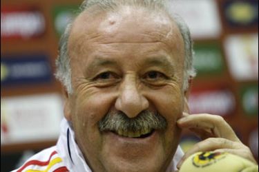 Spain's coach Vicente del Bosque attends a news conference at the Spanish Soccer Federation training grounds in Las Rozas, near Madrid, November 13, 2009