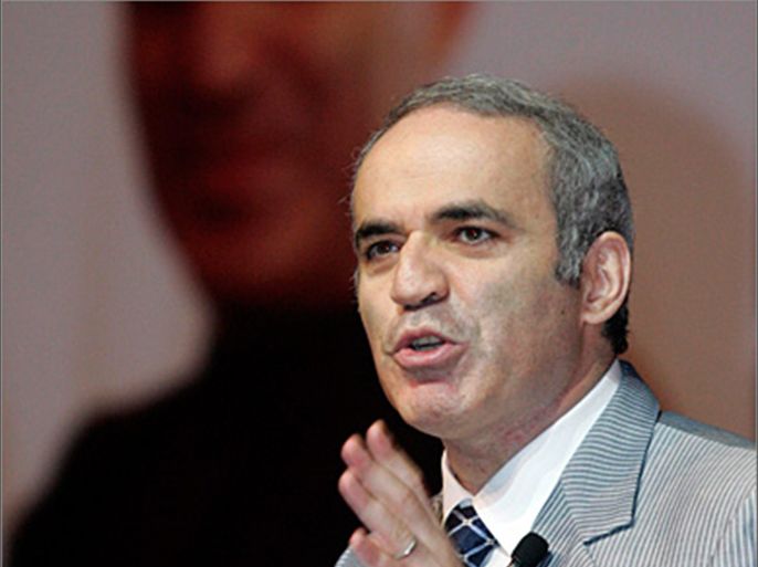 Former chess world champion Garry Kasparov speaks during the Youth Engagement Summit 2009 in Putrajaya outside Kuala Lumpur November 17, 2009.