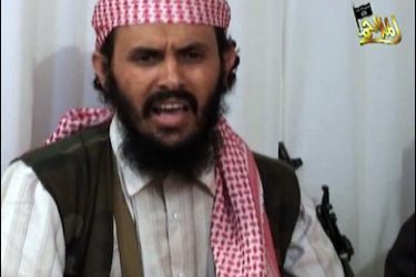 F/(FILES) -- This undated file image grab from a video posted on Islamist websites and obtained from Al-Malahim Media Center on January 24, 2009 shows Qassem al-Rimi, a suspected military chief of al-Qaeda network in Yemen