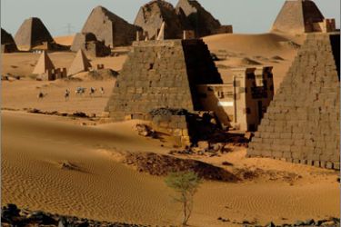 A picture shows the pyramids in the Meroe desert, north of Khartoum, on February 26, 2010.