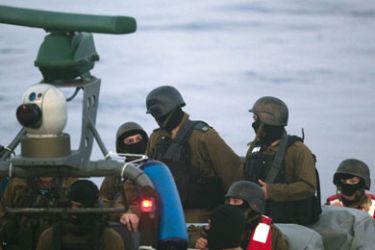 Israeli forces are seen before a raid on a Gaza bound ship in the Mediterranean Sea May 31, 2010. Israeli marines stormed a Turkish aid ship bound for Gaza
