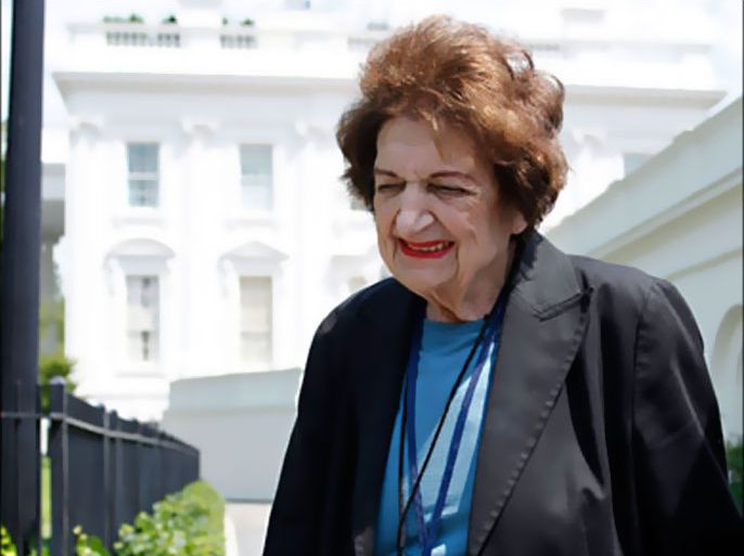 r_Veteran White House journalist Helen Thomas is pictured as she departs the West Wing of the White House in Washington, July 27, 2009.