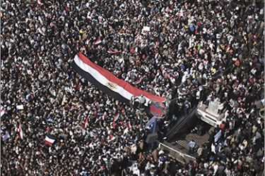 Thousands of anti government supporters gather for the 15th consecutive day to demonstrate demanding the ouster of embattled Egyptian President