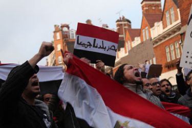 تضامن شعبي بريطاني واسع مع الثورة المصرية