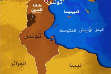 منطقة القصرين على خريطة تونسا