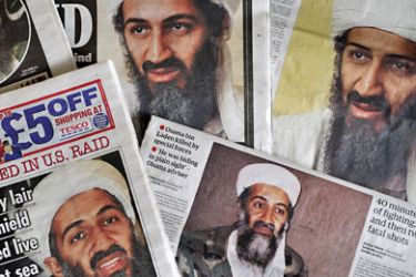 epa UK national newspapers cover their front pages with news of the death of Bin Laden in London, Britain, 05 May 2011.