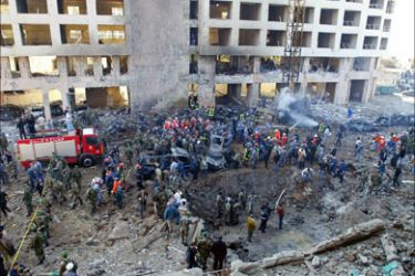 (FILES) A picture taken on February 14, 2005 shows the site of a blast that killed Lebanon's former prime minister Rafiq Hariri in central Beirut.