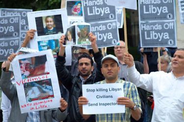 تظاهرة في لندن ضد تواصل الناتو ضرباته في ليبيا