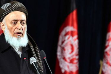 A file picture dated 01 March 2011 shows Burhanuddin Rabbani, former Afghan president and then the head of the High Peace Council, speaking to delegates during the joint gathering of the High Peace Council in Kabul, Afghanistan. According to media reports on 20 September 2011, Burhanuddin Rabbani was killed in a bomb blast at