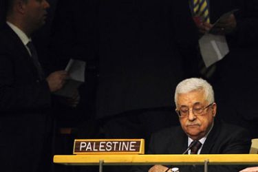Palestinian Authority President Mahmoud Abbas attends the 66th UN General Assembly at the United Nations headquarters in New York, September 21, 2011.
