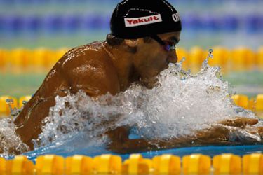 Oussama Mellouli of Tunisia competes in the men's 200m breaststroke final at the Arab Games in Doha December 22, 2011. REUTERS