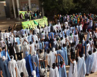 جانب من المهرجان الطلابي الذي نظمه الاتحاد الوطني لطلبة موريتانيا (الجزيرة نت)