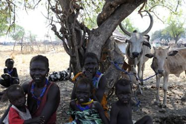 A handout picture released by the UN on January 5, 2012 shows internally displaced persons resting in Pibor, Jonglei state after fleeing the surrounding areas following a wave of bloody ethnic violence