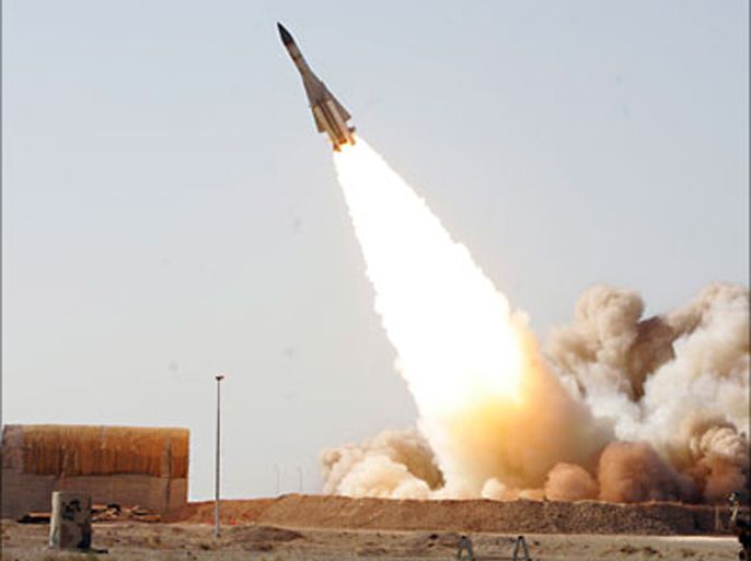 r_An undated photo released by Iran's Army on November 20, 2010 shows an anti-aircraft missile S-200 being launched during a war game from an unknown location in Iran