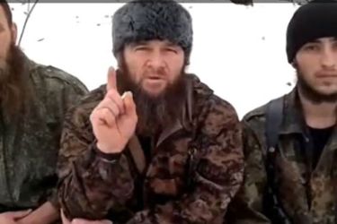 This undated screen grab taken from video posted on February 3, 2012, on the Islamist rebel mouthpiece kavkazcenter.com shows a man identified as Chechen Islamist rebels leader Doku Umarov