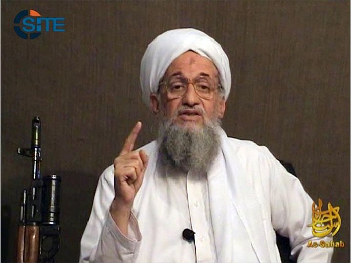 This image provided by SITE Intelligence Group shows Ayman al-Zawahiri as he gives a eulogy for fellow al-Qaeda leader Usama bin Laden in a video released on jihadist forums on June 8, 2011.