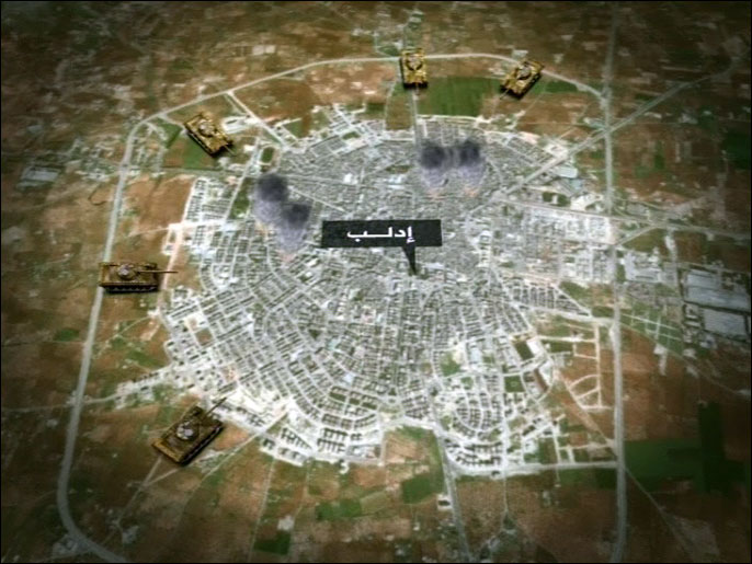 الجيش السوري يشدد حملته العسكرية على مدينة إدلب (الجزيرة)