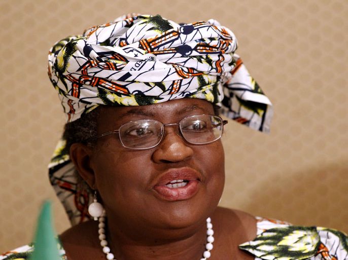 Nigeria's finance minister Ngozi Okonjo-Iweala addresses the media on March 23, 2012 in Pretoria, South Africa. Okonjo-Iweala joined on March 23 the race for the top World Bank job, backed by Africa's leading economies in a push for greater influence at global financial bodies dominated by rich nations. Ngozi Okonjo-Iweala, flanked by counterparts from South Africa and Angola,