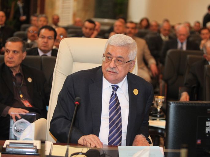 Palestinian leader Mahmud Abbas attends the opening session of the first Arab summit to be held in Iraq in 22 years on March 29, 2012 in the former Republican Palace in Baghdad, with the year-long crisis in Syria in the spotlight. Among those attending were nine Arab leaders, including Kuwait's emir, who was on the first visit to Iraq by a Kuwaiti head of state since the 1990 Iraqi invasion of that country. AFP