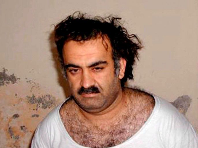 epa03171116 (FILE) A handout photo obtained 01 March 2003, showing Al-Qaeda operative Khalid Sheikh Mohammed shortly after his capture, in Rawalpindi, Pakistan. Reports published 04 April 2012 state that five suspected al-Qaeda militants accused of planning the 9/11 terror attacks will face trial in USA. The five militants, including Khalid Sheikh Mohammed,