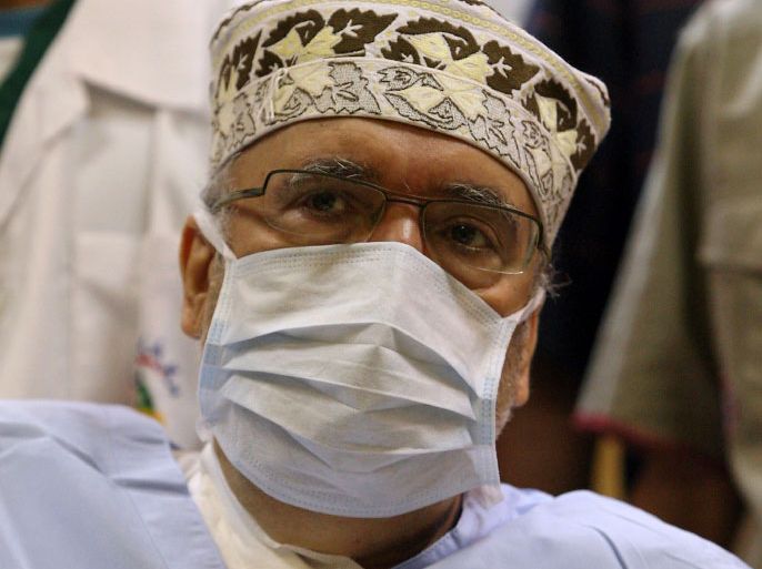 (FILES) - A file photo taken on September 9, 2009, shows freed Lockerbie bomber Abdelbaset Ali Mohmet al-Megrahi at a hospital in Tripoli. Megrahi has been hospitalised in Tripoli in critical condition, a source close to his family said on April 14, 2012. AFP PHOTO/MAHMUD TURKIA