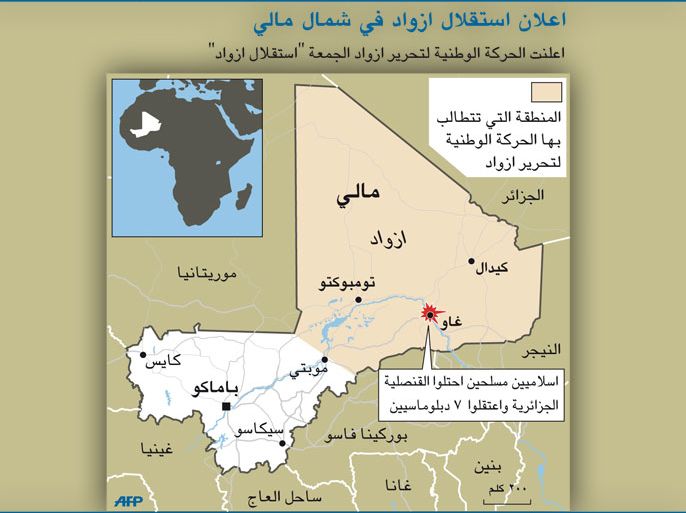 اعلان استقلال ازواد في شمال مالي