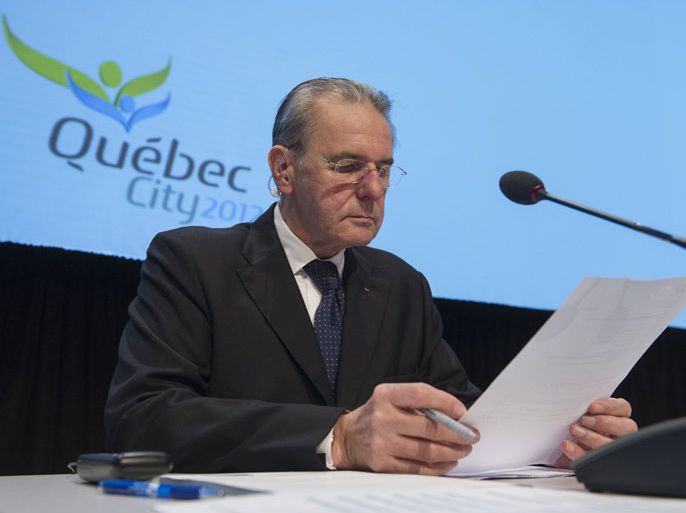 ROG01 - Quebec City, Quebec, CANADA : Jacques Rogge president of the International Olympic Committee on May 23, 2012 before the meeting of the IOC EB and the Summer Olympic International Federation in Quebec City, Quebec. The SportAccord Convention is the world's premier annual event at the service of sport, focused on driving positive change internationally, and dedicated to engaging rights holders, organising committees, cities, businesses and other organisations in the development of sport