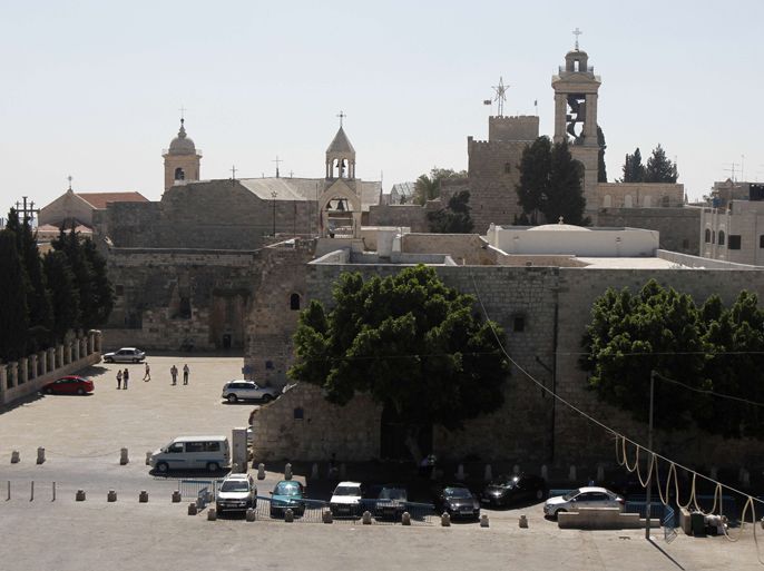 A General view shows the Church of Nativity, traditionally believed by Christians to be the birthplace of Jesus Christ, in the biblical Palestinian town of Bethlehem on June 28,2012. Less than a year after winning membership at UNESCO, the Palestinians are waiting to hear if their bid to win World Heritage status for the Church of the Nativity will be approved. AFP