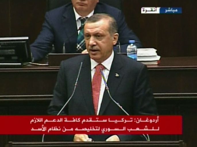 رئيس الوزراء التركي رجب طيب إردوغان يطلع البرلمان على تطورات وتداعيات إسقاط الدفاعات السورية لطائرة استطلاع تركية الجمعة الماضية